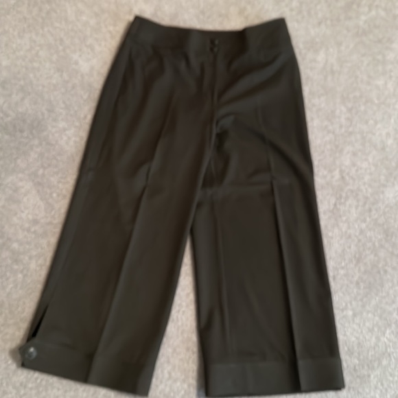 EUC WIDE LEG LADIES CROPPED PANTS 600west sz 12 in rich medium green - Picture 5 of 7